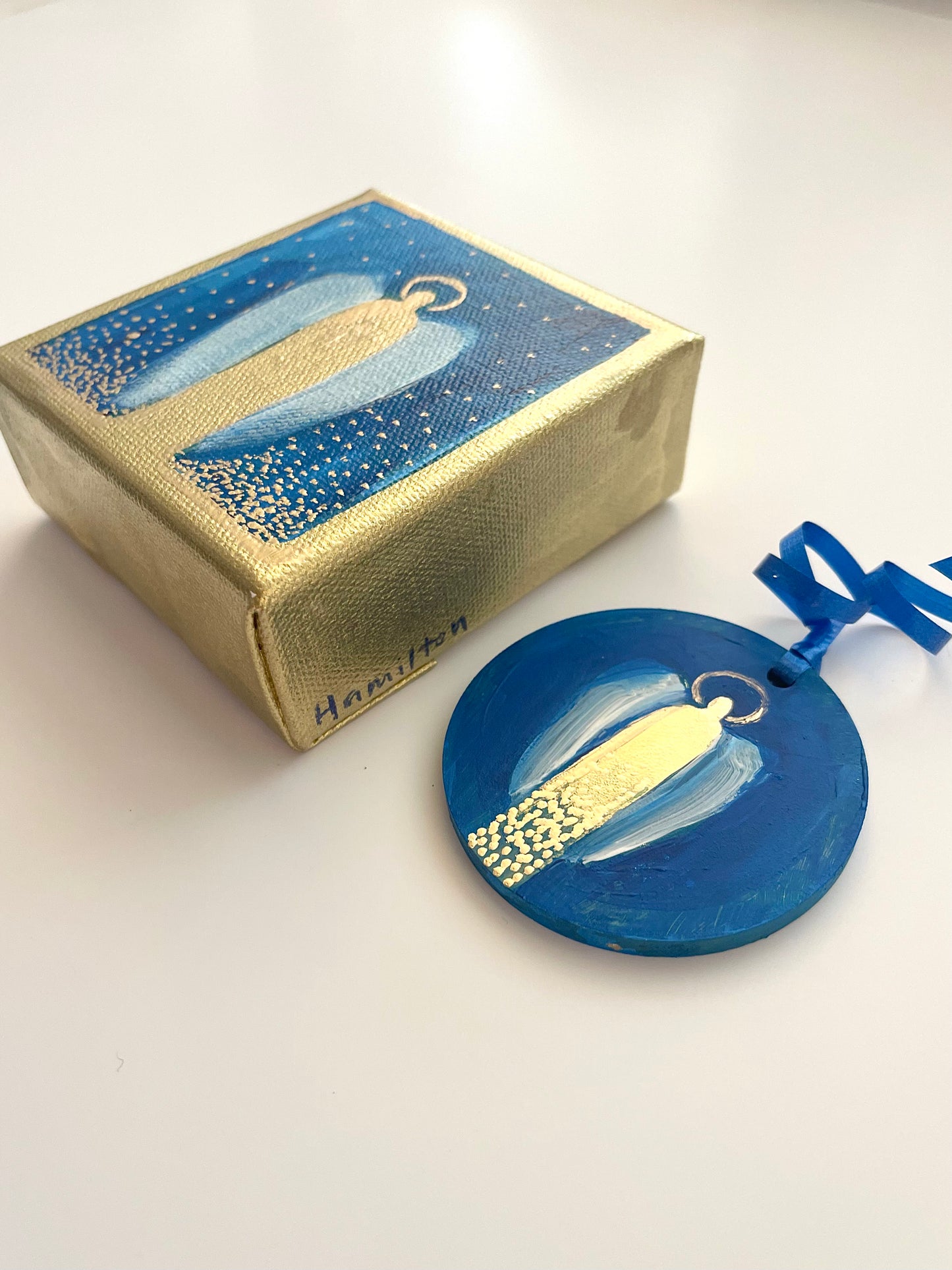 9th Day of Christmas - Mini Angel and  Ornament Set #7