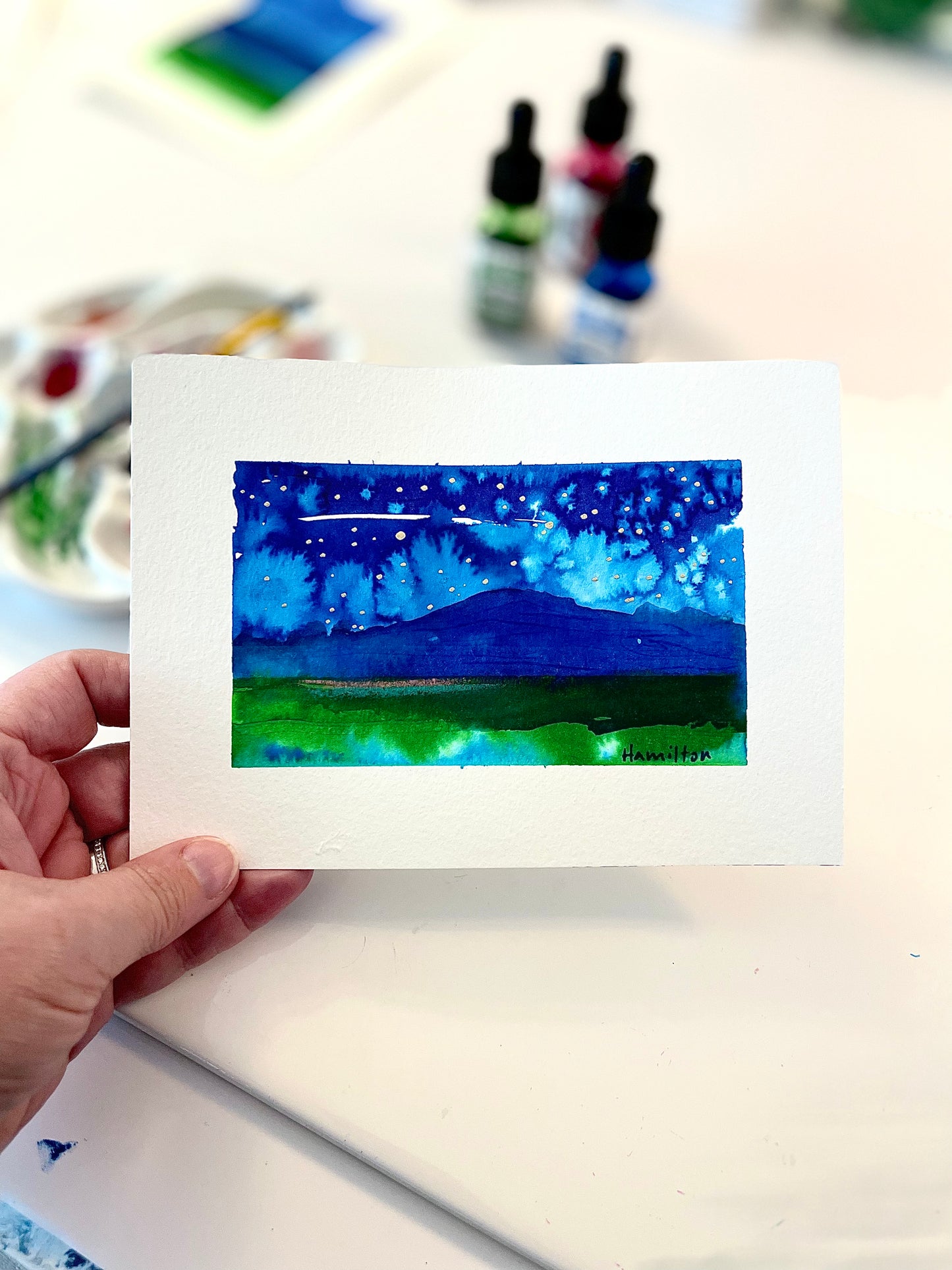 Study for Night Skies and Fireflies 5