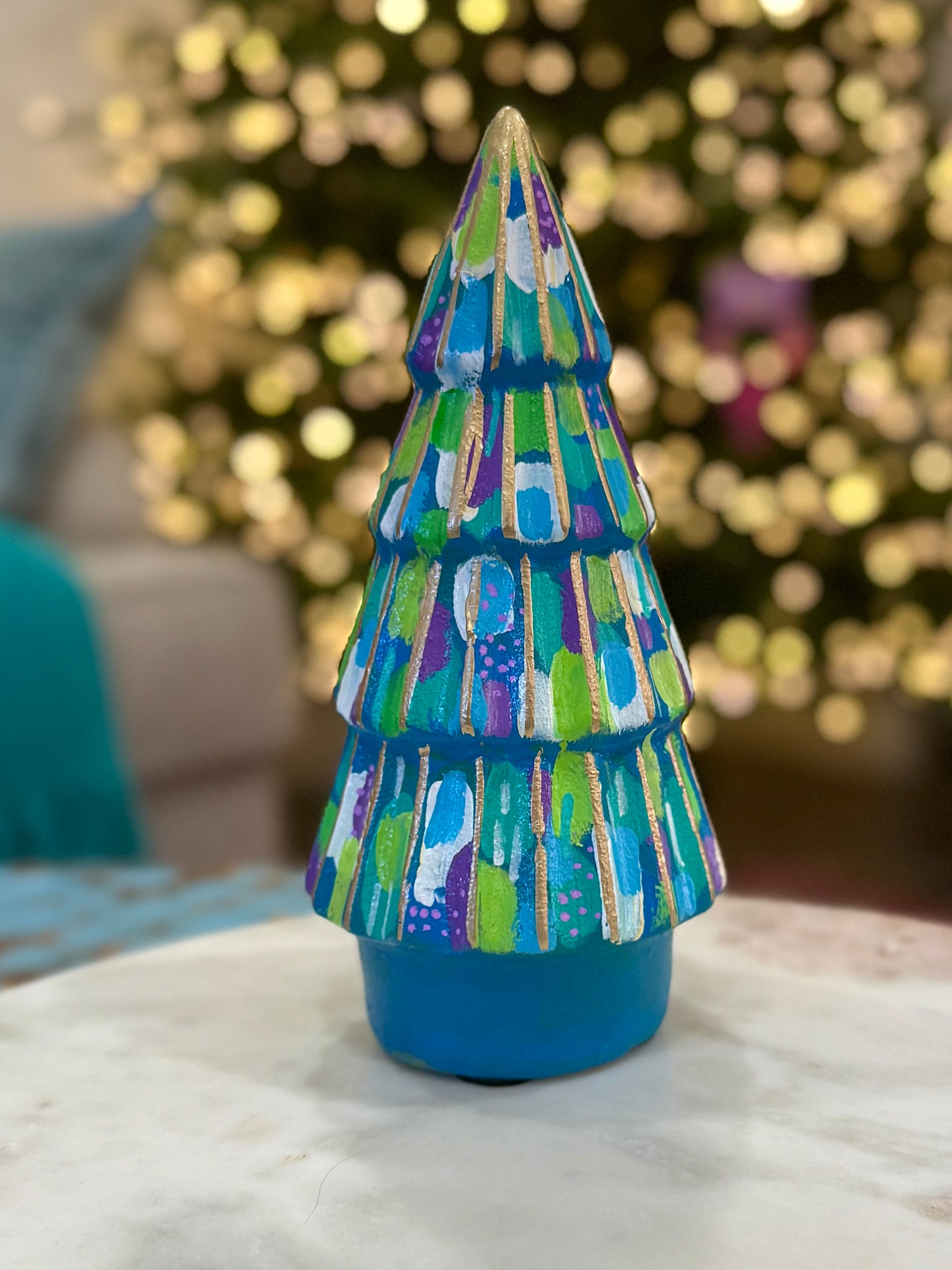 BLUE CERAMIC CHRISTMAS 8”