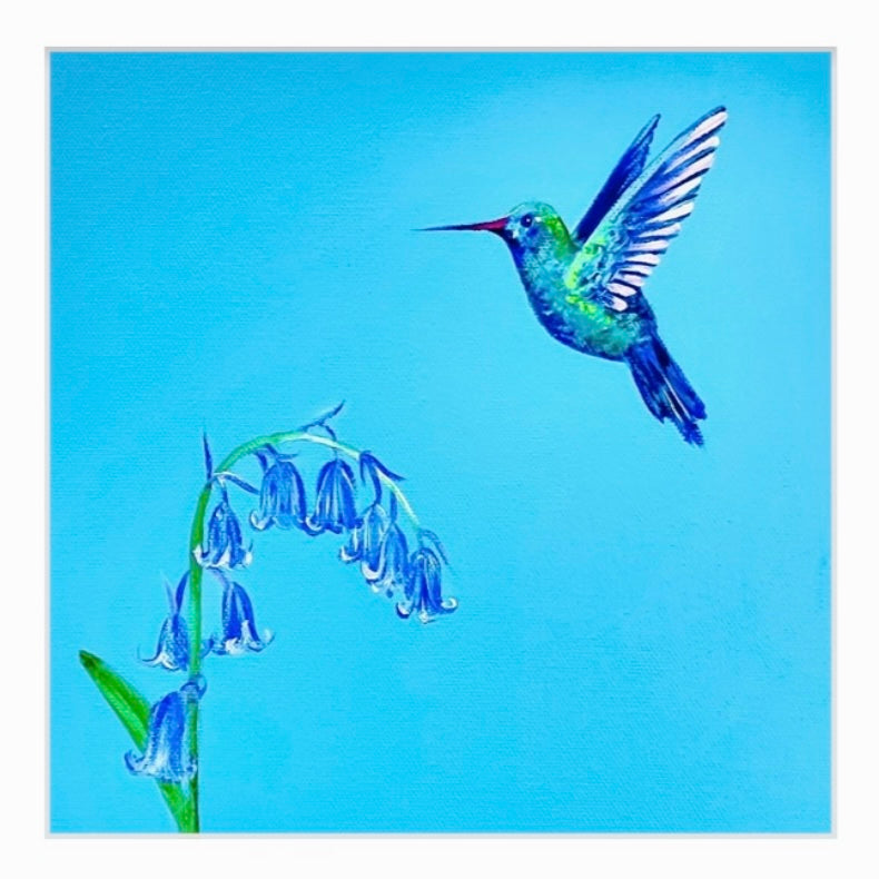 A Sign - Hummingbird with Bluebells