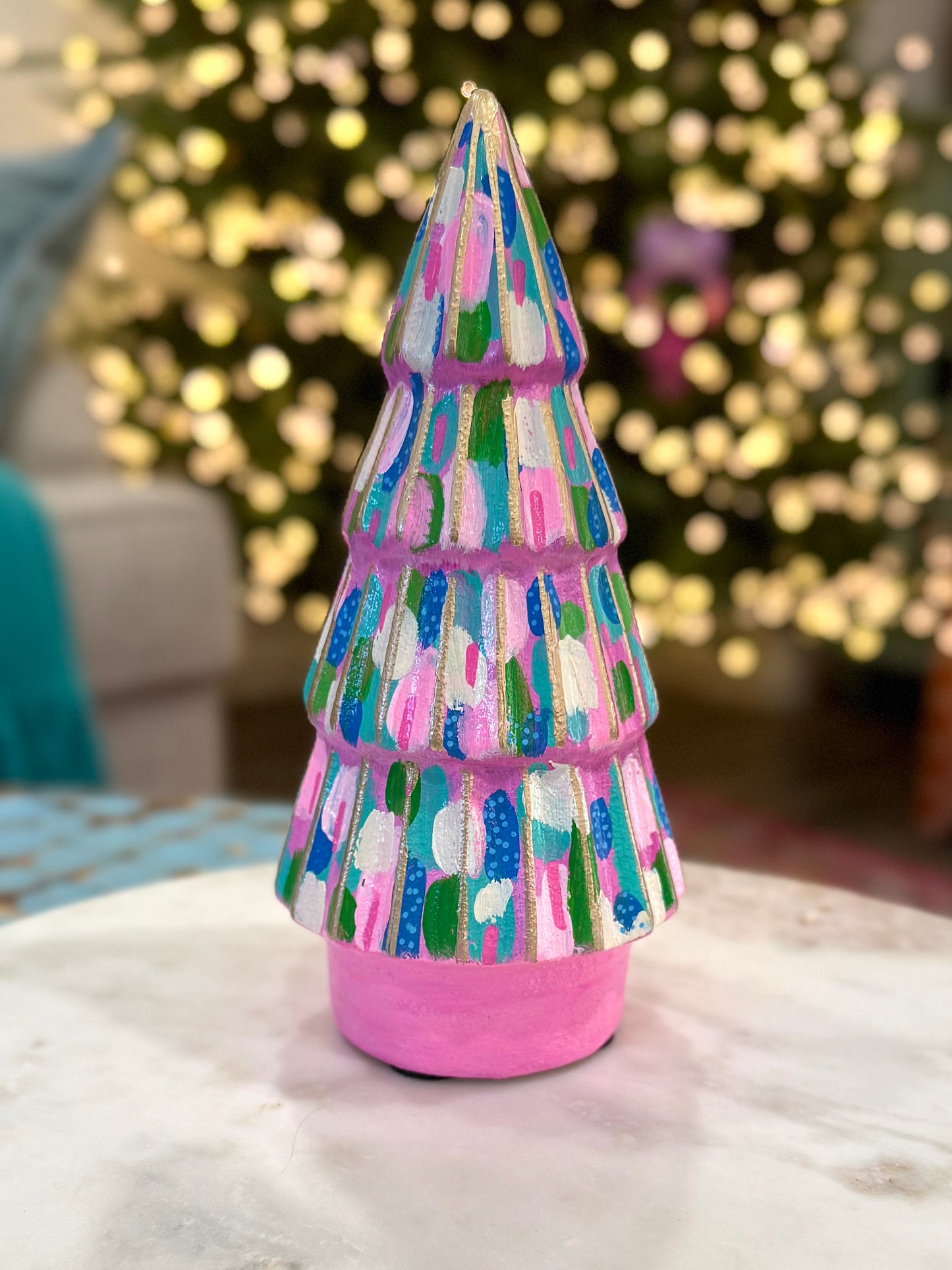 PINK CERAMIC CHRISTMAS 8”