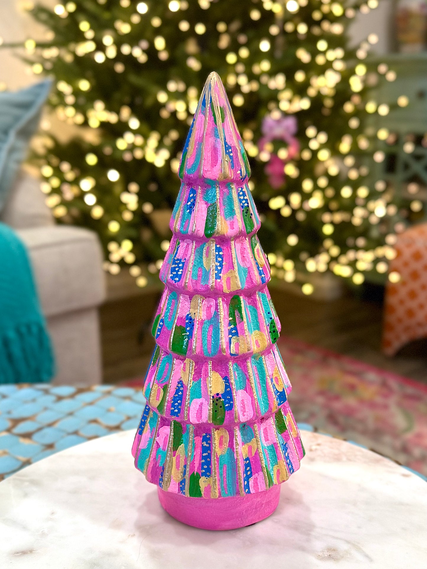 PINK CERAMIC CHRISTMAS 11”