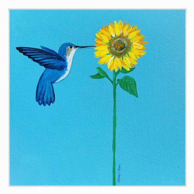 A Sign - Hummingbird with Sunflower