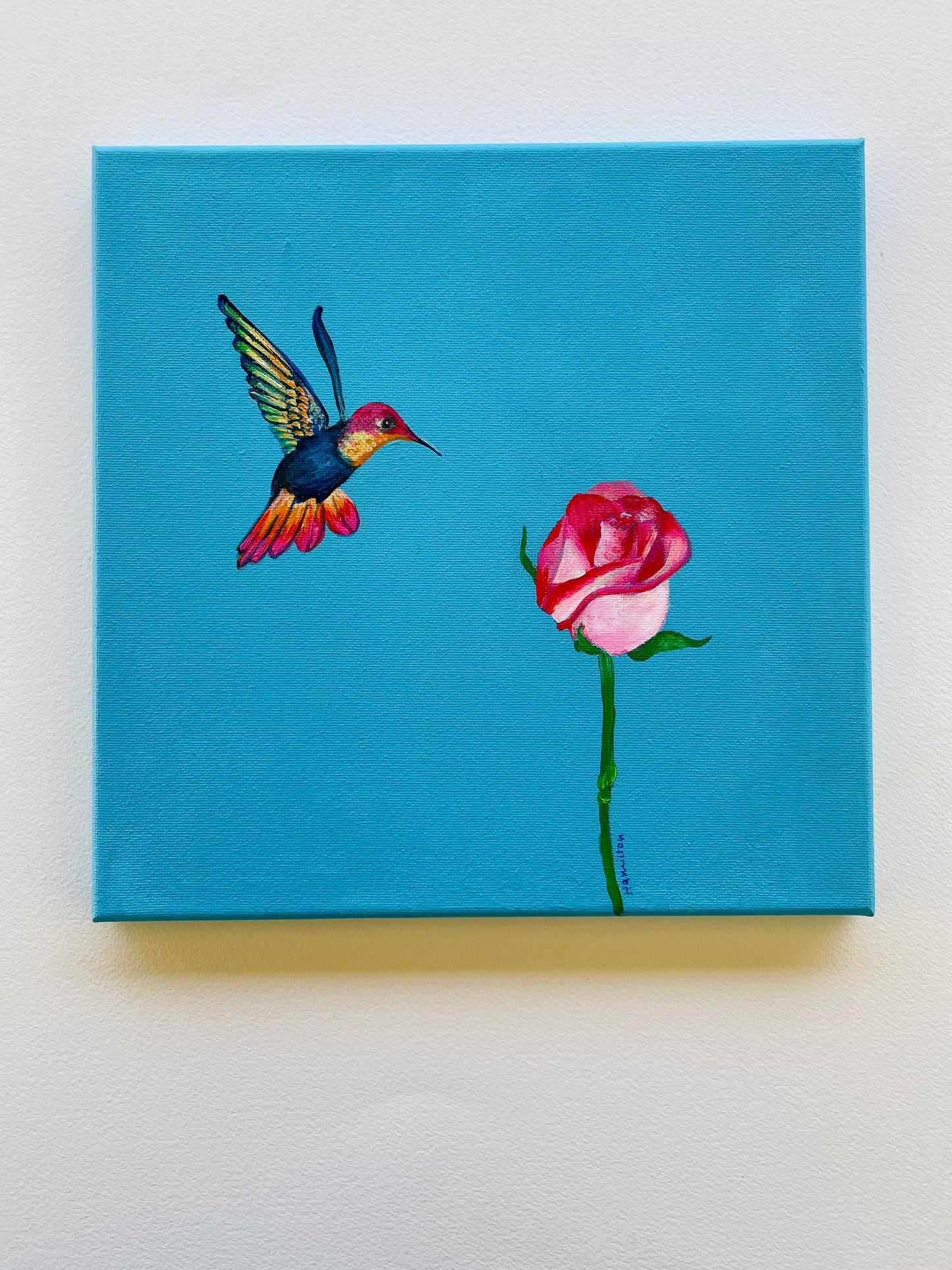 Love Notes: Hummingbird with rose