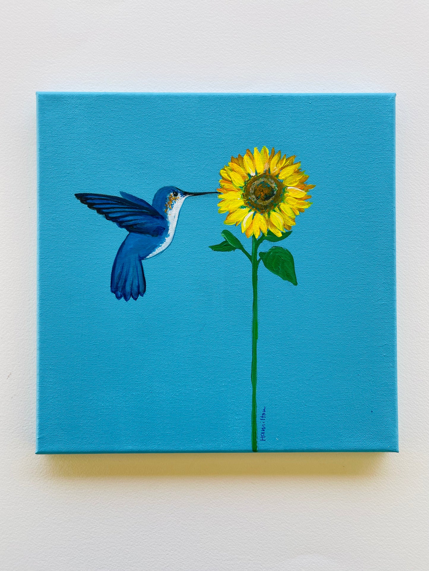 Love Notes: Hummingbird with sunflower