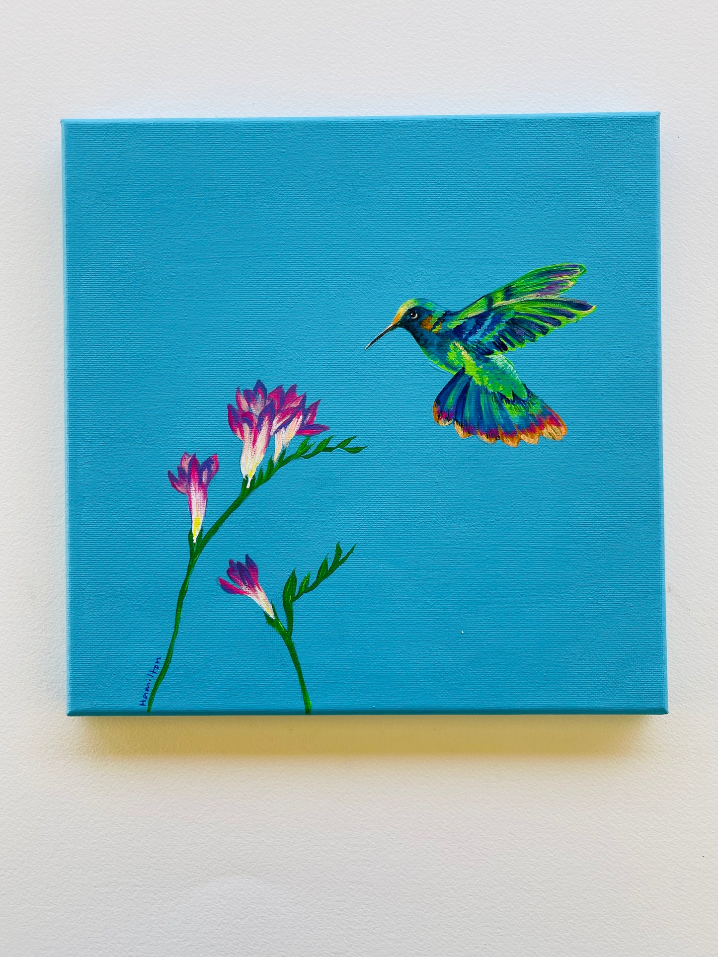 Love Notes: Hummingbird with freesia