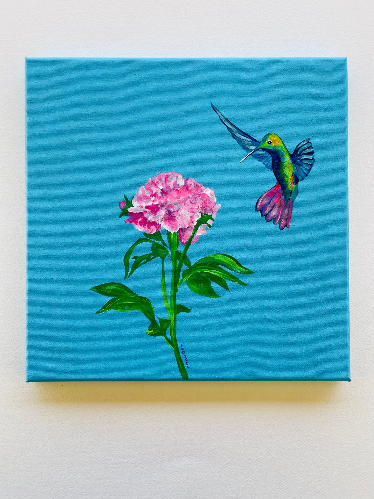 Love Notes: hummingbird with peony