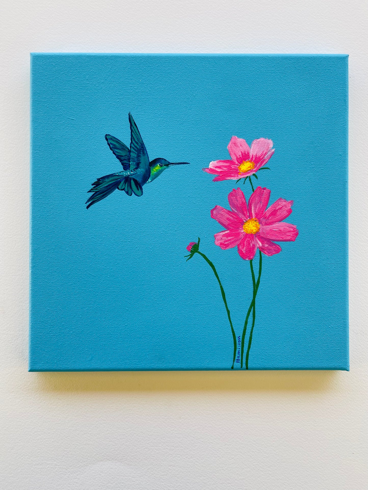 Love Notes: Hummingbird with cosmos