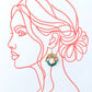 Green Onyx Gemstone Wrapped Hoop and Moon Earrings
