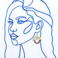 Sunstone Gemstone Wrapped Hoop and Moon Earrings