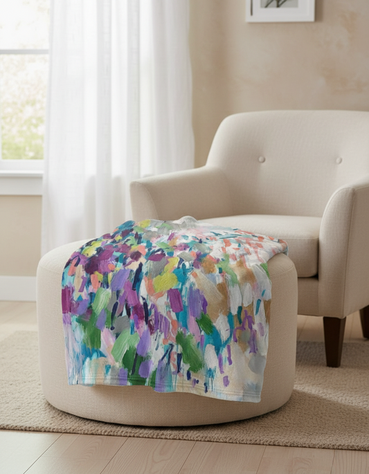 Lavender Floral Minky Blanket