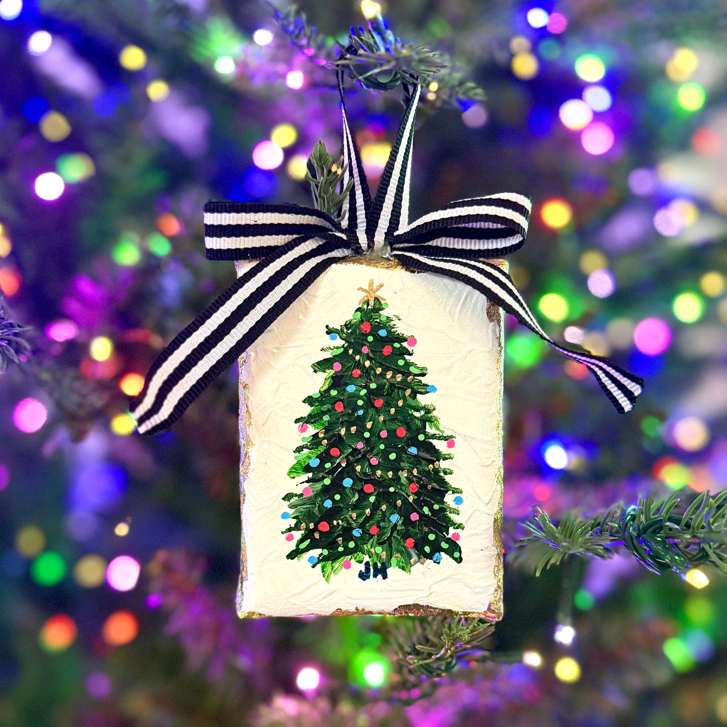 CANVAS TREE ORNAMENT in green