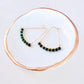 Green Onyx Gemstone Wrapped Geometric Hoop Earrings