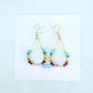 Rainbow Gemstone Wrapped Teardrop Earrings