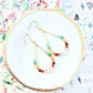 Rainbow Gemstone Wrapped Teardrop Earrings