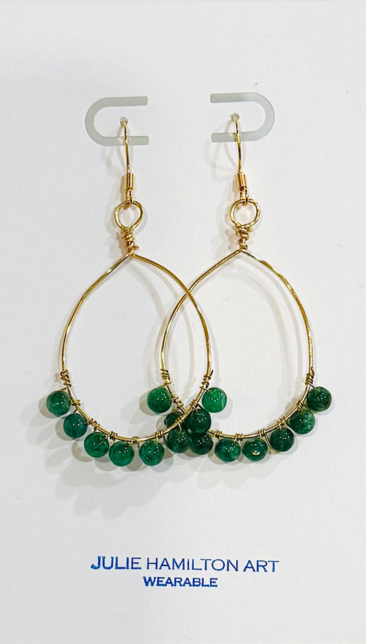 Aventurine wrapped earrings