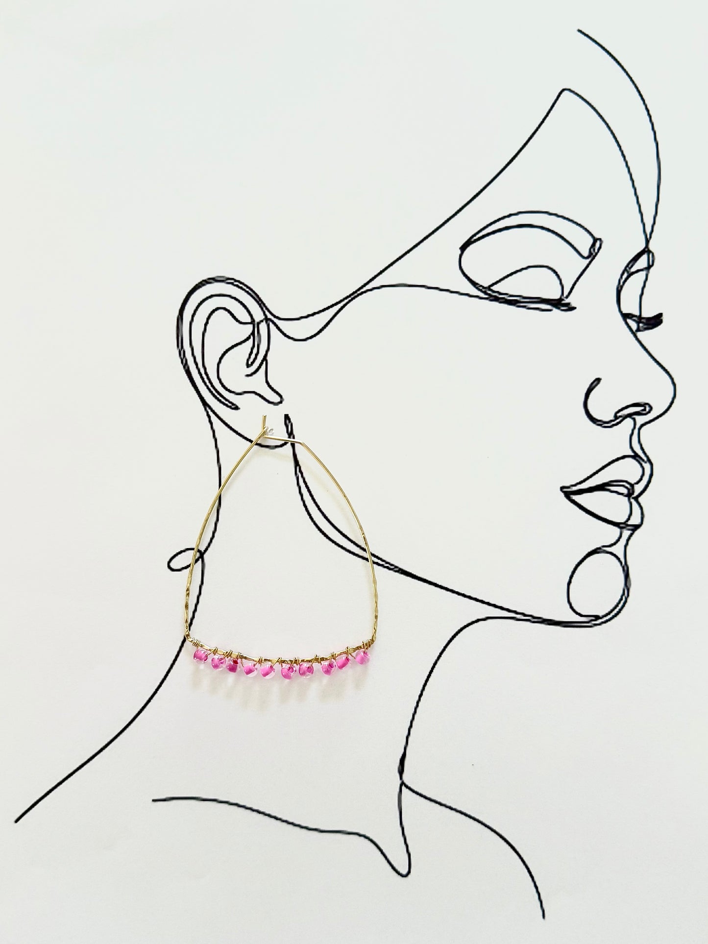 HOT PINK TRIANGLE HOOP