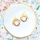 Sunstone Gemstone Wrapped Hoop and Moon Earrings