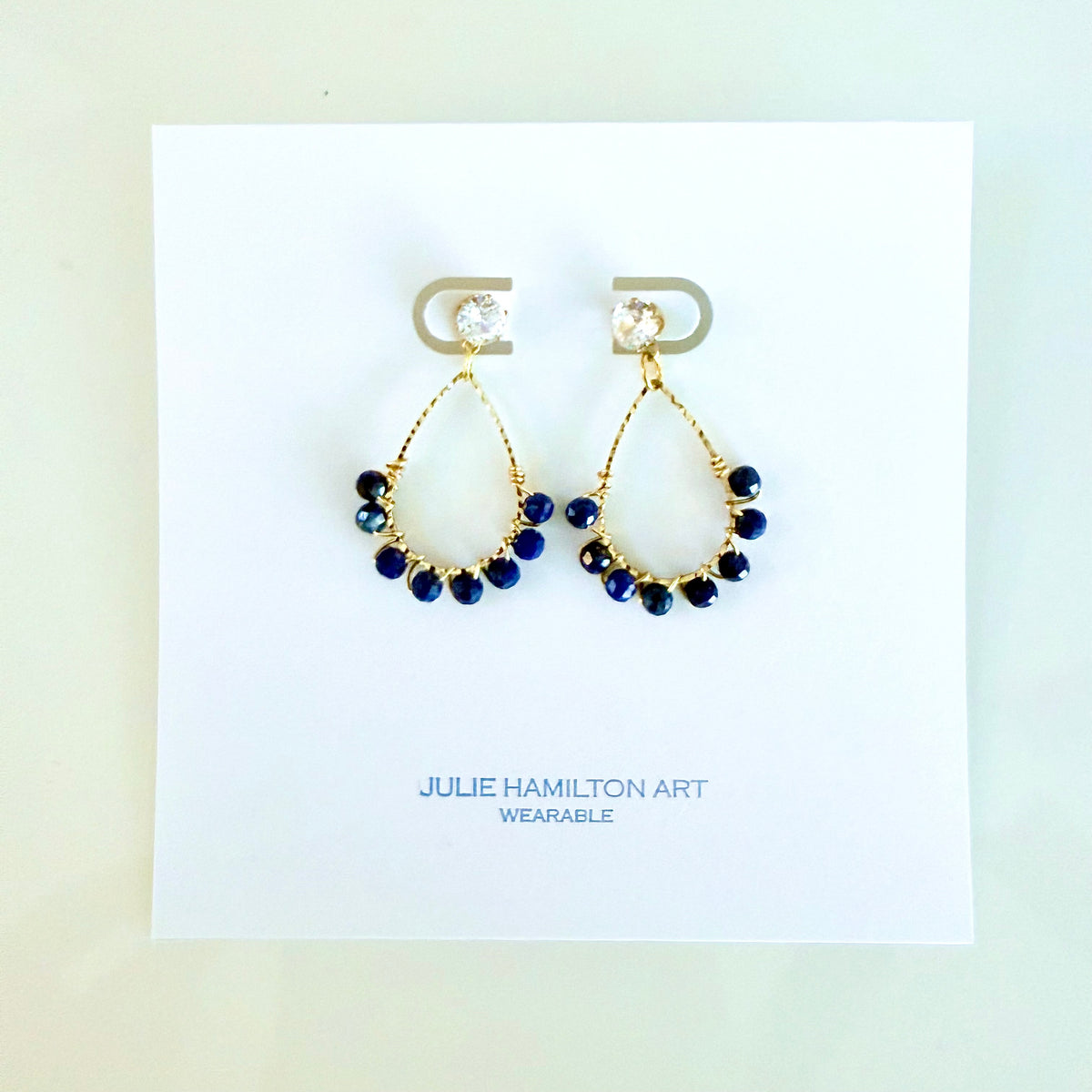 Lapis Lazuli Wrapped Teardrop Earrings (Small)