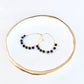 Lapis Lazuli Gemstone Wrapped Oval Hoop Earrings