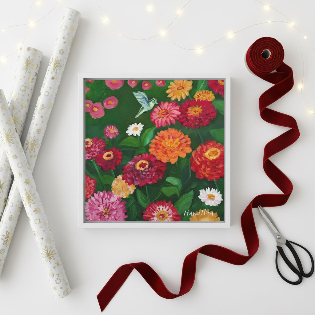 A Little Hello - Framed Canvas Print