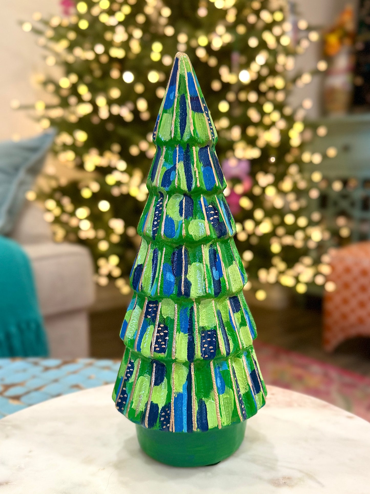 GREEN CERAMIC CHRISTMAS 11”