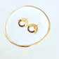 Sunstone Gemstone Wrapped Hoop and Moon Earrings
