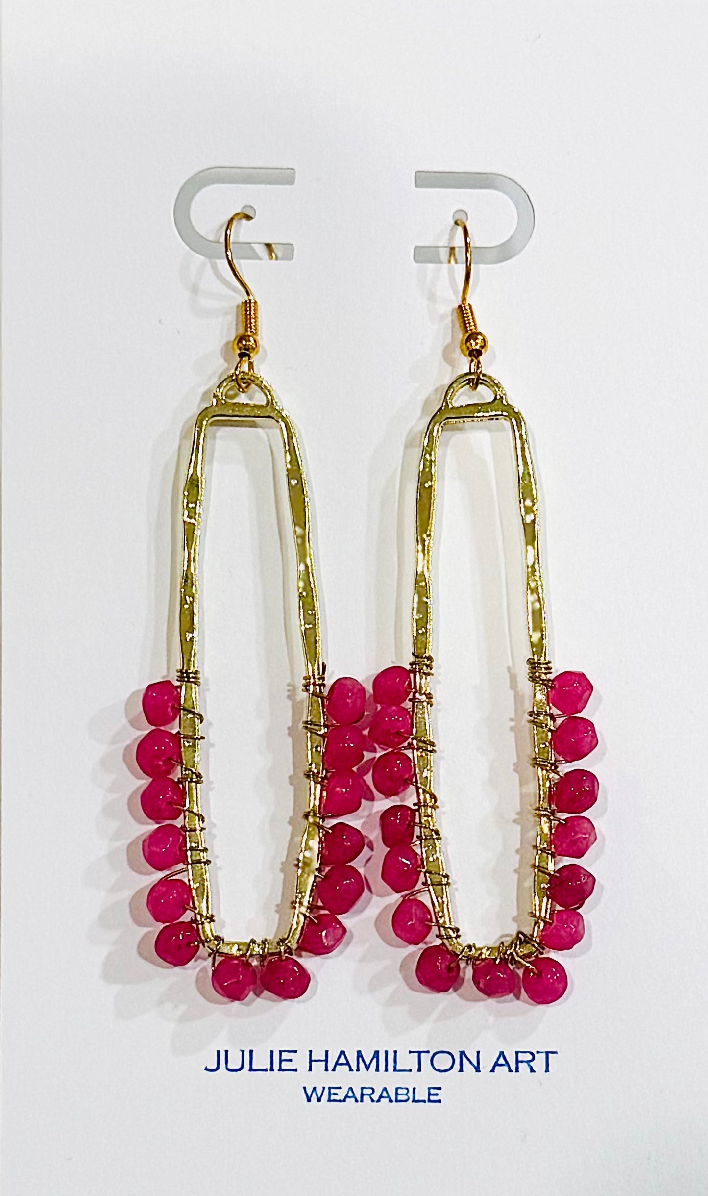 Hot Pink Chalcedony wrapped earrings