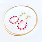Pink Chalcedony Gemstone and Glass Wrapped Teardrop Earrings