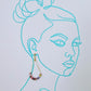 Indian Agate Gemstone Teardrop Earrings