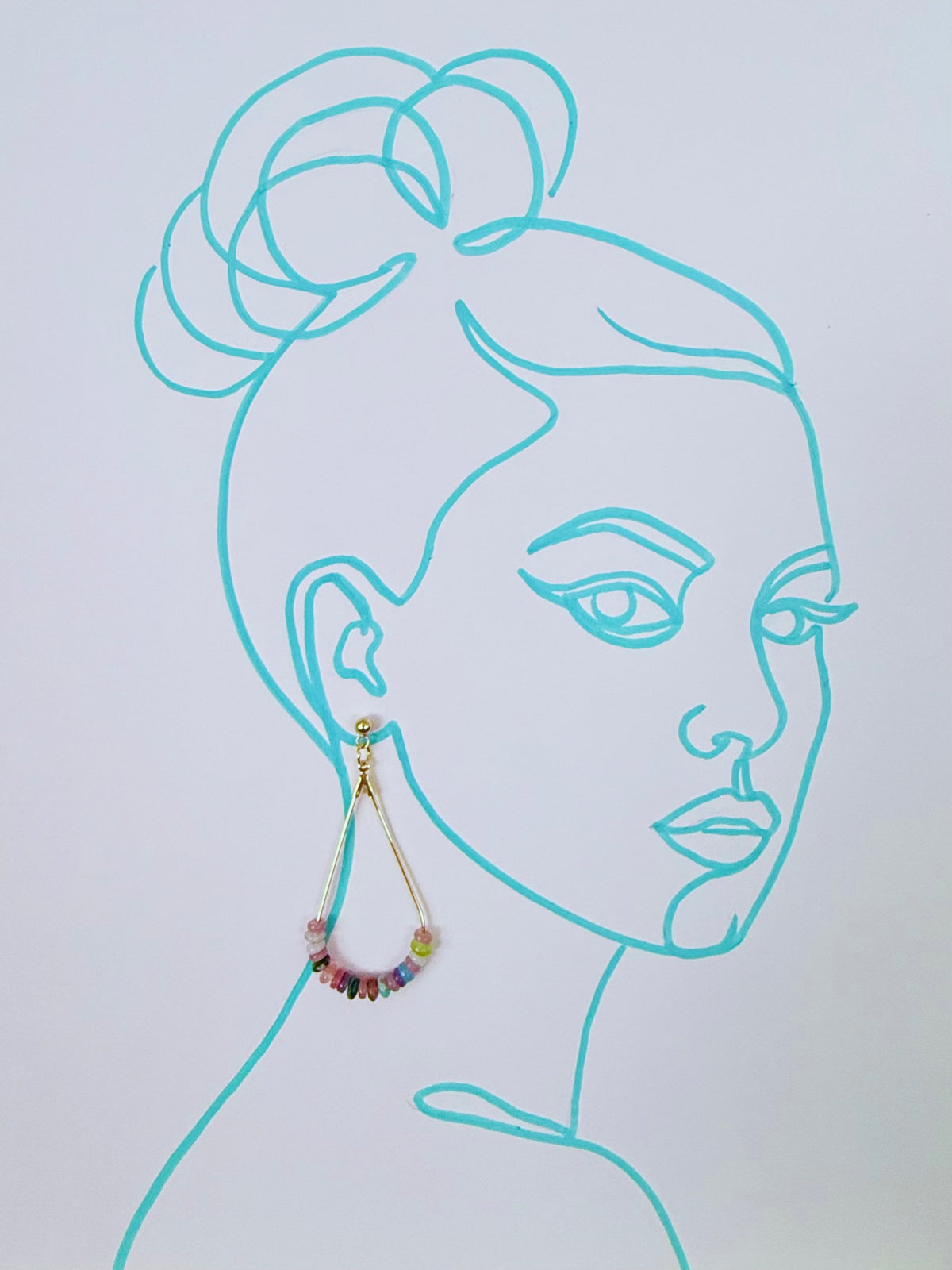 Indian Agate Gemstone Teardrop Earrings