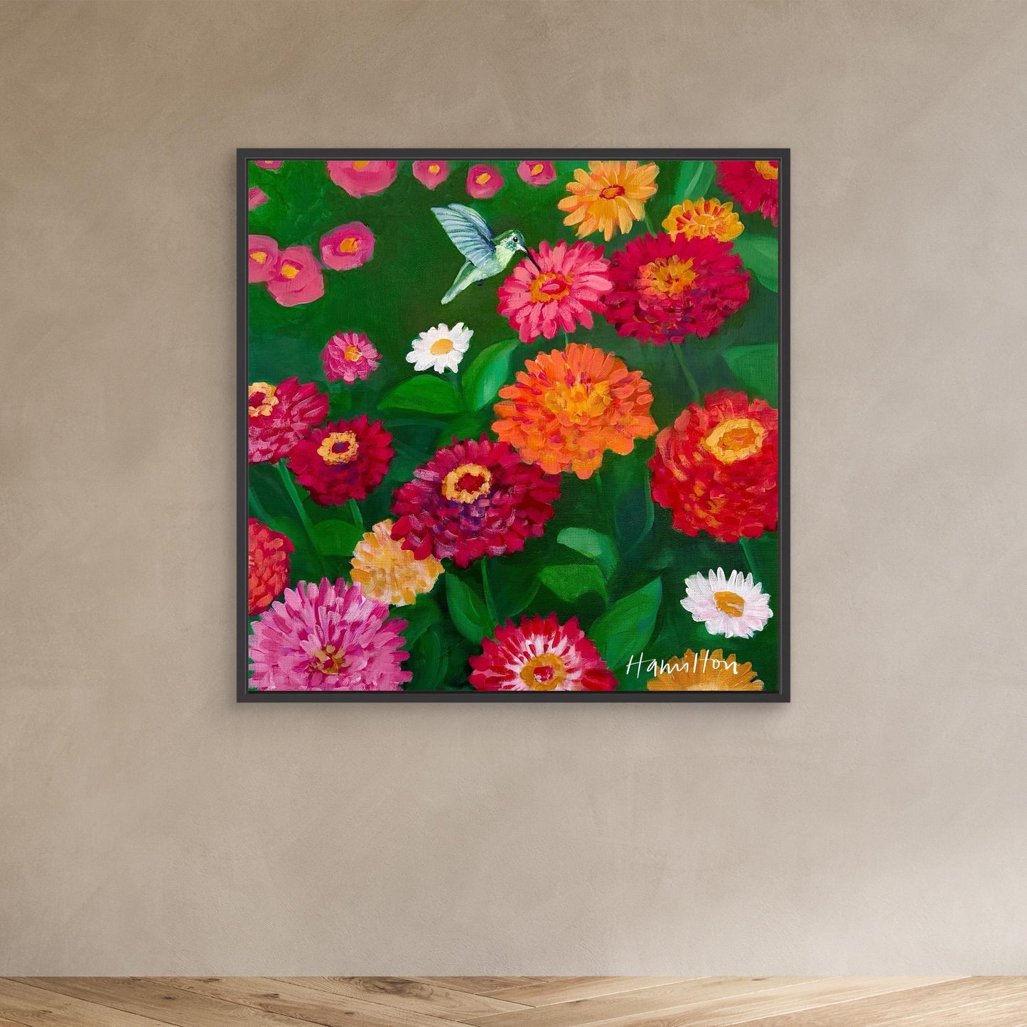 A Little Hello - Framed Canvas Print