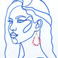 Pink Chalcedony Gemstone and Glass Wrapped Teardrop Earrings