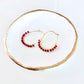 Pink Chalcedony Gemstone Wrapped Oval Hoop Earrings