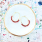 Pink Chalcedony Gemstone Wrapped Oval Hoop Earrings