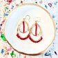 Pink Chalcedony Gemstone Wrapped Teardrop Earrings