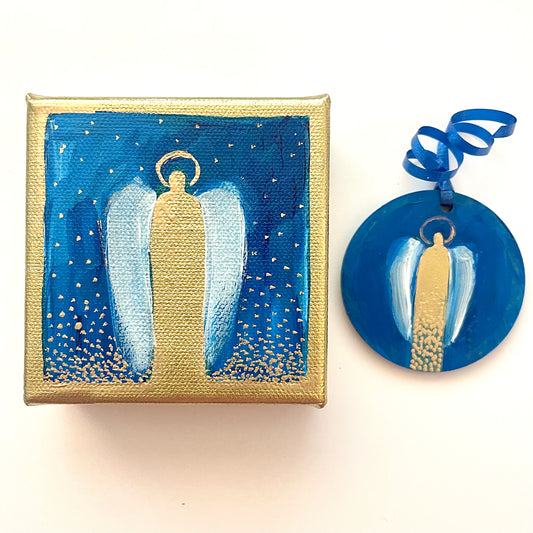 9th Day of Christmas - Mini Angel and  Ornament Set #7