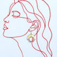Freshwater Pearl Wrapped Hoop and Moon Earrings
