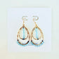 Aquamarine Gemstone Wrapped Double Teardrop Earrings
