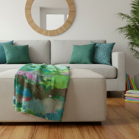 Peace in the Mountains - Minky Throw Blanket