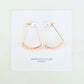 Rose Quartz Gemstone Wrapped Geometric Hoop Earrings