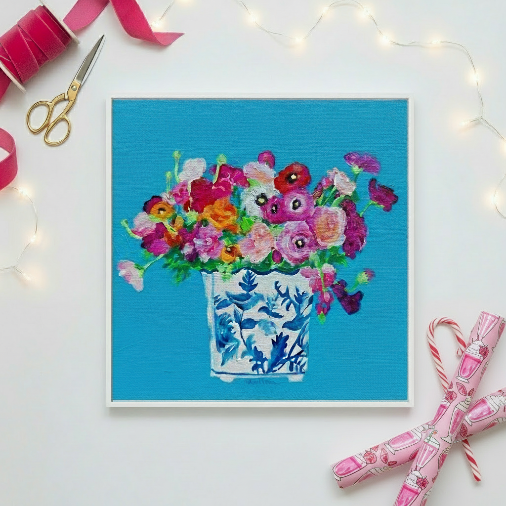 Poppies in Chinoiserie - Canvas Print