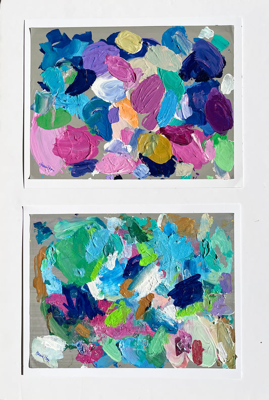8th Day of Christmas- The Artist’s Palette / Set of 2 frameable palettes (vertical, horizontal or square) #1