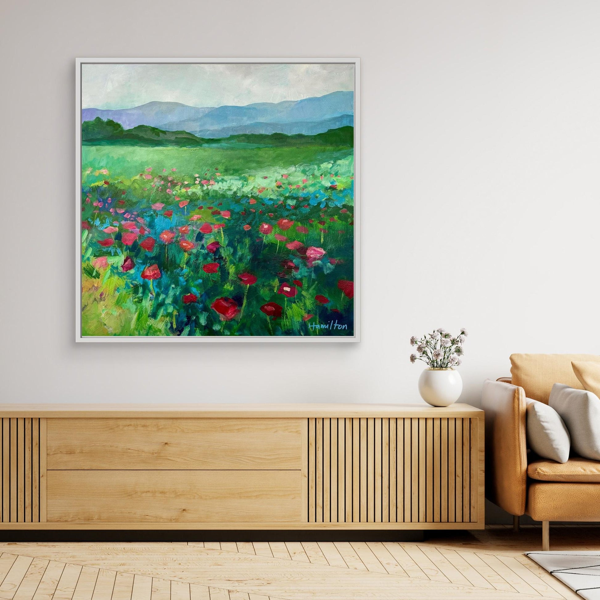 The Poppies Asked Me to Dance - Stretched Canvas Print