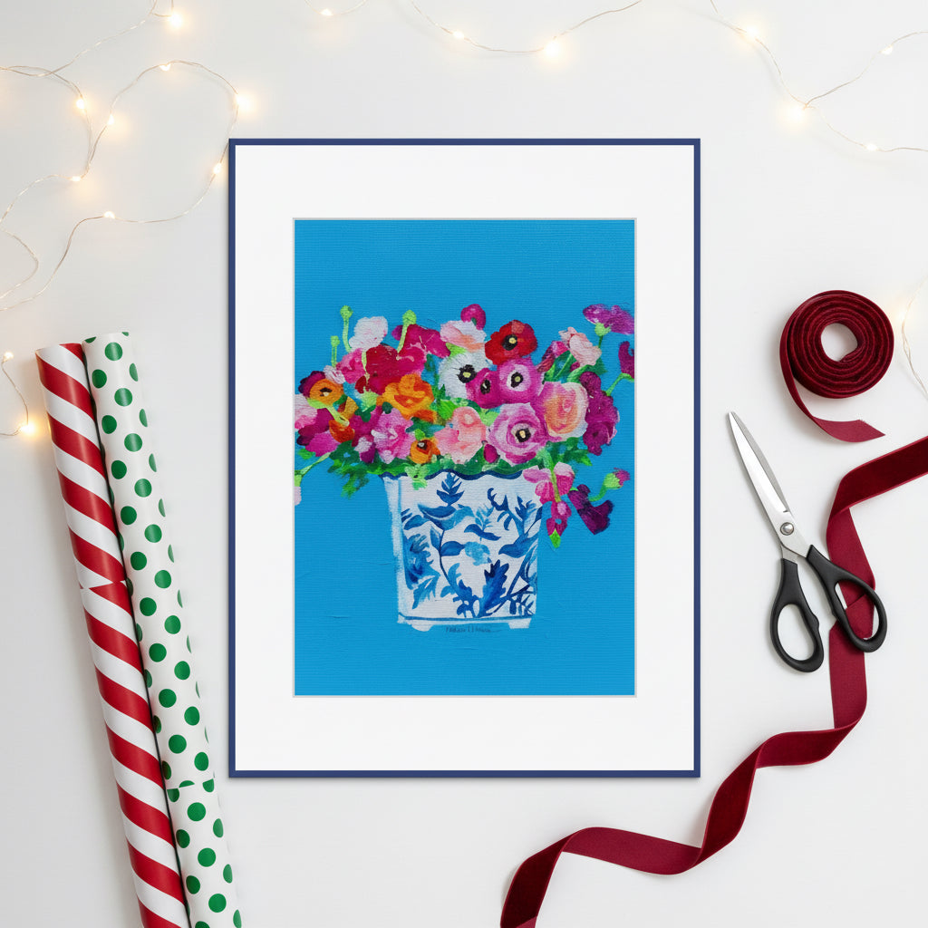 Poppies in Chinoiserie- Paper Print