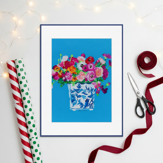 Poppies in Chinoiserie- Paper Print