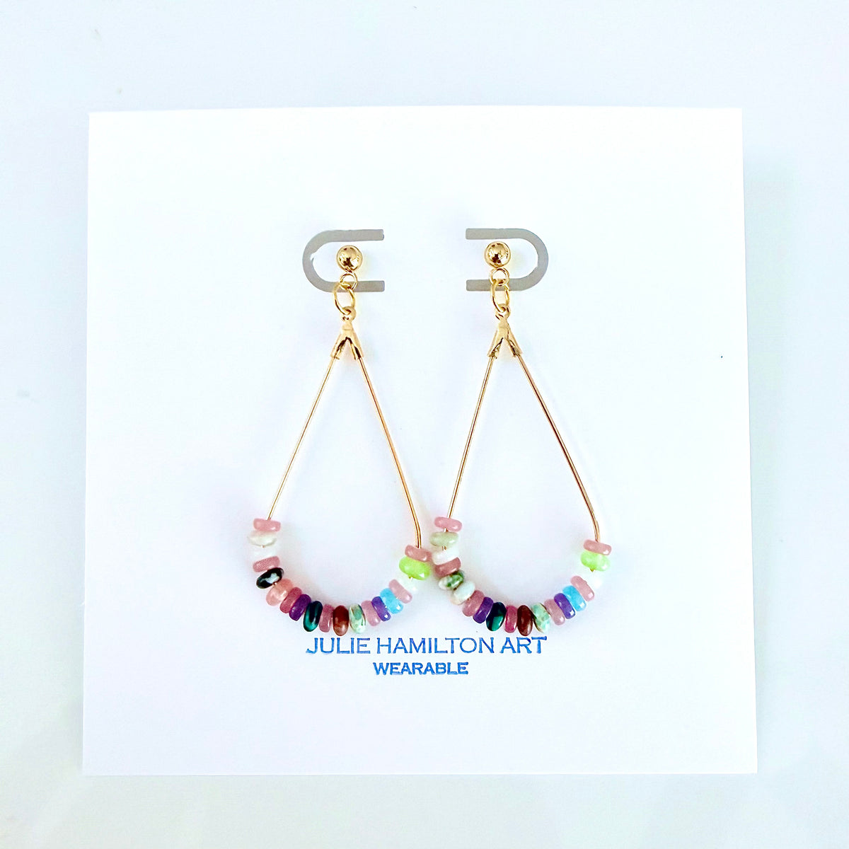 Indian Agate Gemstone Teardrop Earrings