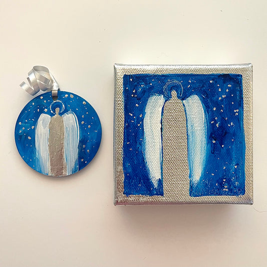 9th Day of Christmas - Mini Angel and  Ornament Set #2