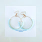 Aquamarine Gemstone Wrapped Hoop Earrings