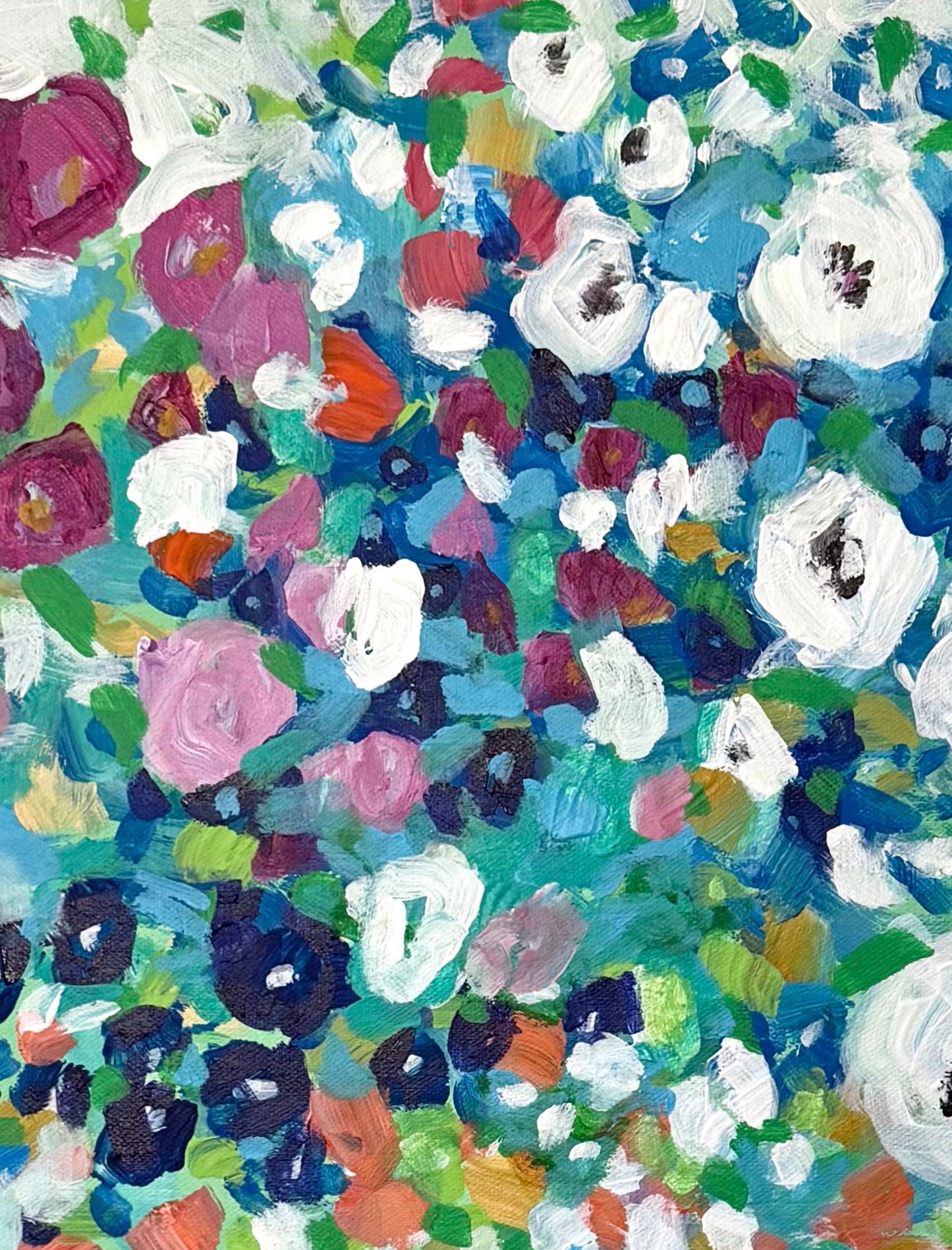 Blue Floral Minky Blanket